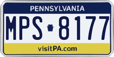 PA license plate MPS8177