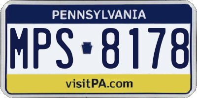PA license plate MPS8178