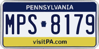 PA license plate MPS8179