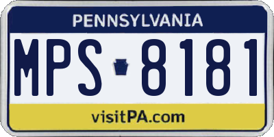 PA license plate MPS8181