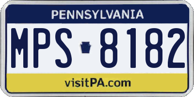 PA license plate MPS8182