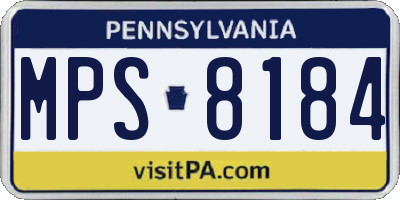 PA license plate MPS8184