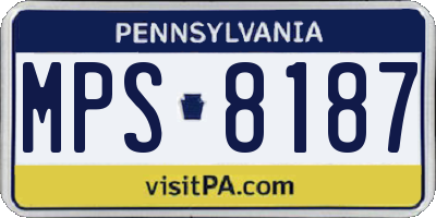 PA license plate MPS8187
