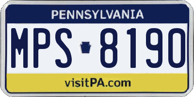 PA license plate MPS8190
