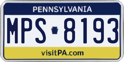 PA license plate MPS8193