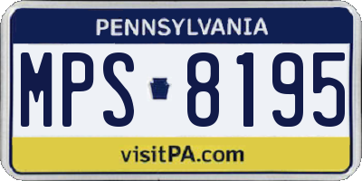 PA license plate MPS8195