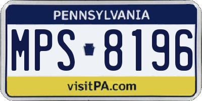 PA license plate MPS8196