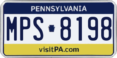 PA license plate MPS8198