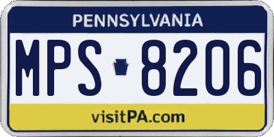 PA license plate MPS8206