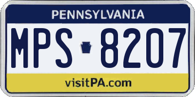 PA license plate MPS8207