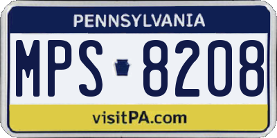 PA license plate MPS8208