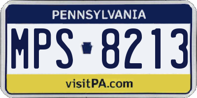 PA license plate MPS8213