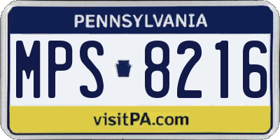 PA license plate MPS8216