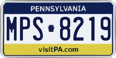 PA license plate MPS8219