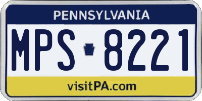 PA license plate MPS8221