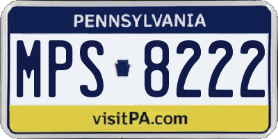 PA license plate MPS8222