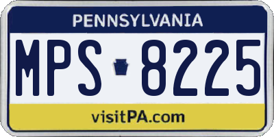 PA license plate MPS8225