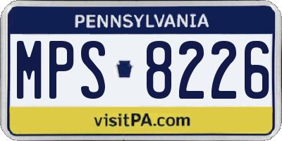 PA license plate MPS8226