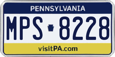 PA license plate MPS8228