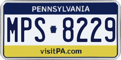 PA license plate MPS8229
