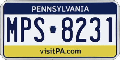 PA license plate MPS8231