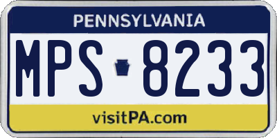 PA license plate MPS8233