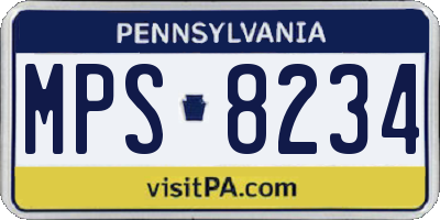 PA license plate MPS8234