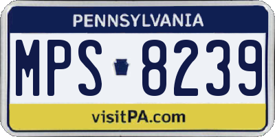 PA license plate MPS8239