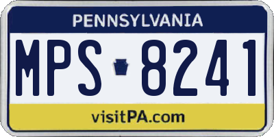 PA license plate MPS8241