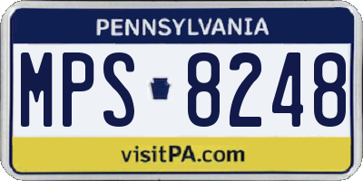 PA license plate MPS8248