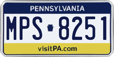 PA license plate MPS8251