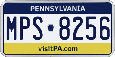 PA license plate MPS8256