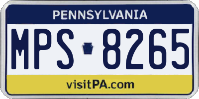 PA license plate MPS8265