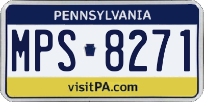 PA license plate MPS8271
