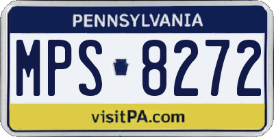 PA license plate MPS8272