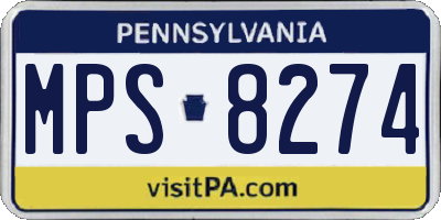 PA license plate MPS8274