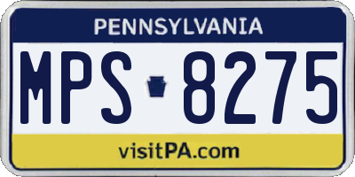 PA license plate MPS8275