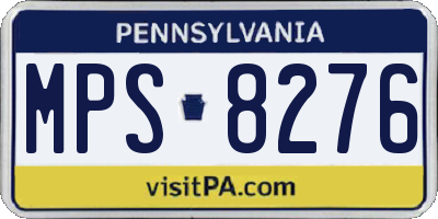 PA license plate MPS8276