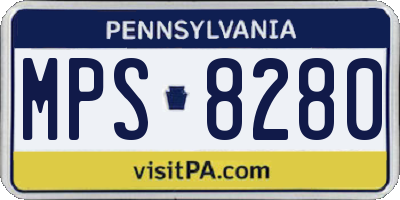 PA license plate MPS8280