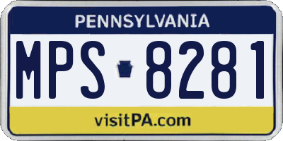 PA license plate MPS8281