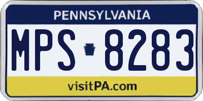 PA license plate MPS8283