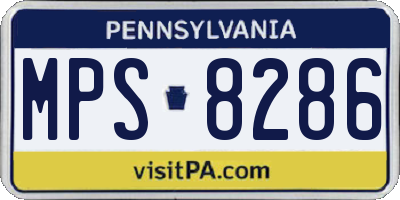 PA license plate MPS8286