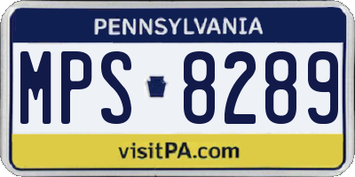 PA license plate MPS8289