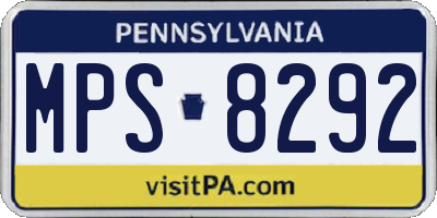 PA license plate MPS8292