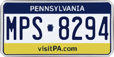 PA license plate MPS8294