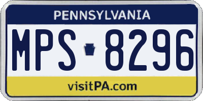 PA license plate MPS8296