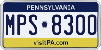 PA license plate MPS8300