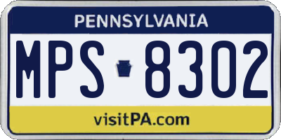 PA license plate MPS8302