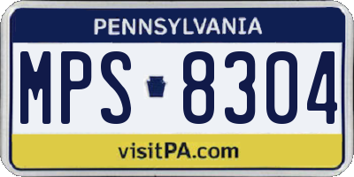 PA license plate MPS8304