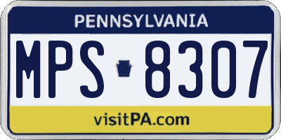PA license plate MPS8307